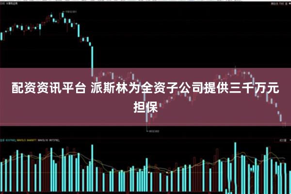 配资资讯平台 派斯林为全资子公司提供三千万元担保