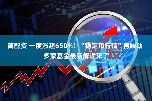 简配资 一度涨超650%！“稳定币行情”再躁动 多家基金最新解读来了