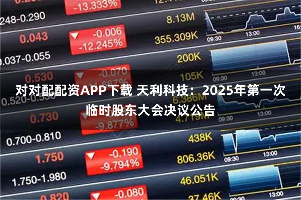 对对配配资APP下载 天利科技：2025年第一次临时股东大会决议公告
