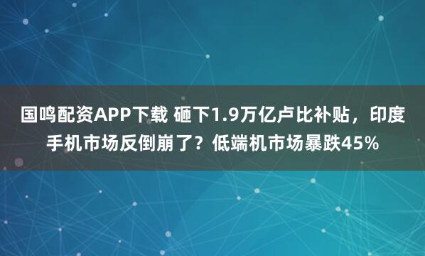 国鸣配资APP下载 砸下1.9万亿卢比补贴，印度手机市场反倒崩了？低端机市场暴跌45%